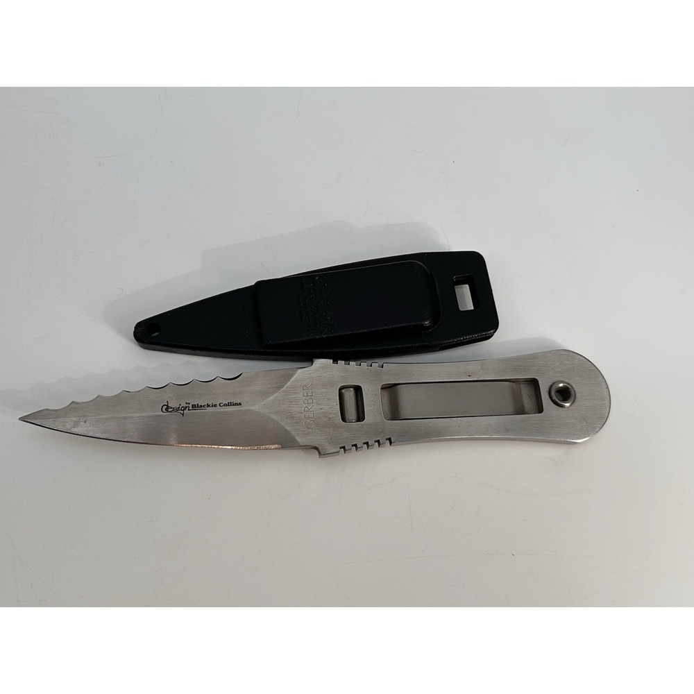 Gerber Knife Blackie Collins Design River Master Dagger w Sheath USA 97223 Mint